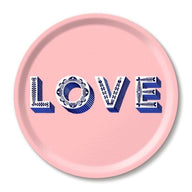Jamida of Sweden LOVE Round Tray Pink Diameter 31cm by Asta Barrington