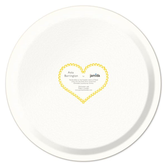 Jamida of Sweden GOOD MORNING Round Tray - Yellow D39cm by Asta Barrington