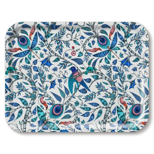 Jamida of Sweden Rousseau Rectangle Tray Blue 43x33cm by Emma J Shipley