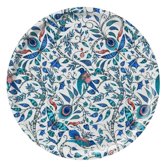 Jamida of Sweden Rousseau Round Tray - Blue Diameter 39cm by Emma J Shipley