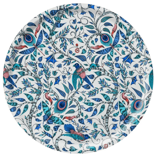 Jamida of Sweden Rousseau Round Tray - Blue Diameter 46cm by Emma J Shipley