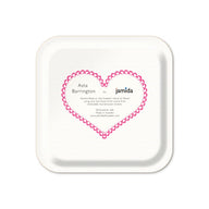 Jamida of Sweden GIN & TONIC Square Tray Bright Pink Small 20x20cm by Asta Barrington