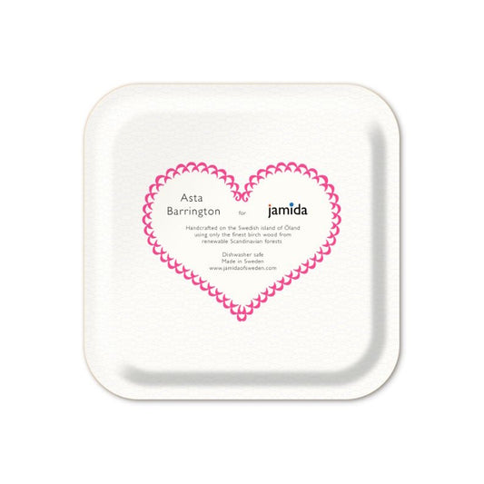 Jamida of Sweden GIN & TONIC Square Tray Bright Pink Small 20x20cm by Asta Barrington