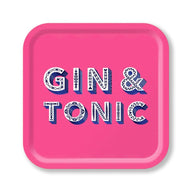Jamida of Sweden GIN & TONIC Square Tray Bright Pink 32x32cm by Asta Barrington