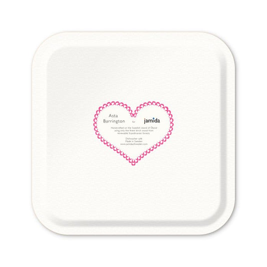 Jamida of Sweden GIN & TONIC Square Tray Bright Pink 32x32cm by Asta Barrington