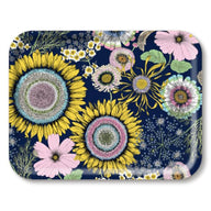 Jamida of Sweden Sunflower Rectangle Tray Navy Multi 43x33cm by Michael Angrove