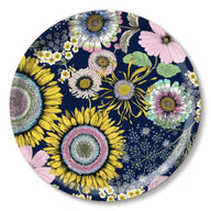 Jamida of Sweden Sunflower Round Tray Navy Multi Diameter 39cm by Michael Angrove