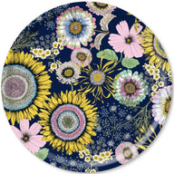 Jamida of Sweden Sunflower Round Tray Navy Multi Diameter 46cm by Michael Angrove