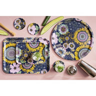 Jamida of Sweden Sunflower Rectangle Tray Navy Multi 27x20cm by Michael Angrove