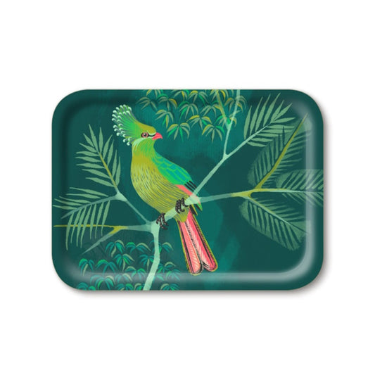 Jamida of Sweden Turaco Rectangle Tray / Green - 27x20 cm by Asta Barrington