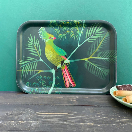 Jamida of Sweden Turaco Rectangle Tray Green 27x20 cm by Asta Barrington