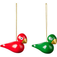 Kay Bojesen Christmas Hanging Birds 2pcs Red and Green