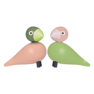 Kay Bojesen Lovebirds Pair in Light Green and Rose