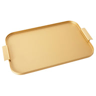 Kaymet Ribbed Metal Tray With Handles S22 (56cm x 35cm) Gold