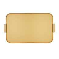 Kaymet Ribbed Metal Tray With Handles S22 (56cm x 35cm) Gold