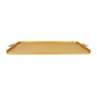 Kaymet Ribbed Metal Tray With Handles S22 (56cm x 35cm) Gold