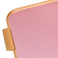 Kaymet Ribbed Metal Tray With Handles S22 (56cm x 35cm) Pink and Gold