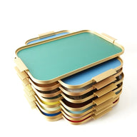 Kaymet Ribbed Metal Trays With Handles S16 (46cm x 30cm) in various colours