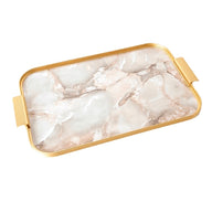 Kaymet Onyx Tray With Handles S16 40cm x 28cm Gold Trim