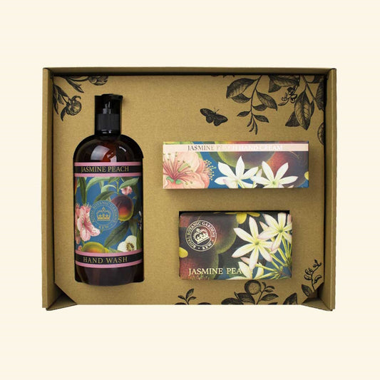 The English Soap Company Kew Gardens Essential Hand Care Gift Box / Jasmine Peach