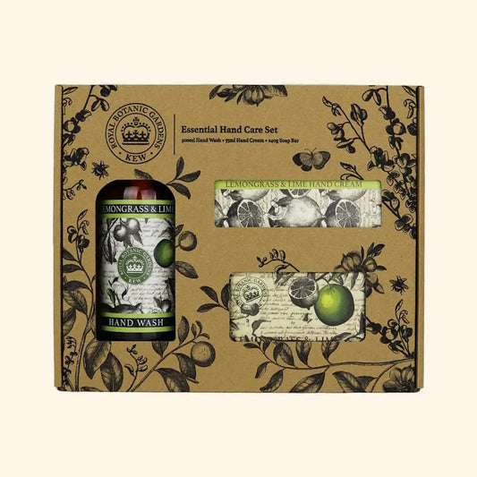 The English Soap Company Kew Gardens Essential Hand Care Gift Box / Lemongrass & Lime