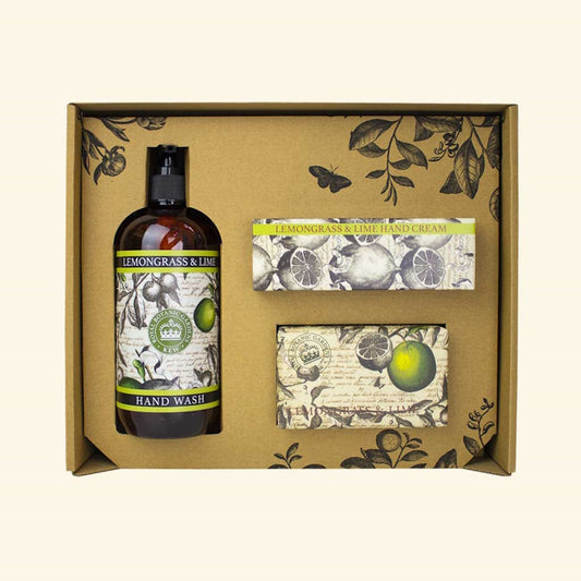 The English Soap Company Kew Gardens Essential Hand Care Gift Box / Lemongrass & Lime