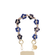 La Coque Francaise Cassy Flowers Bracelet Phone Chain 40cm in Blue