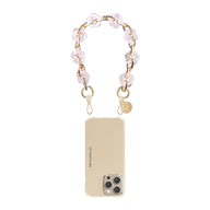 La Coque Francaise Cassy Flowers Bracelet Phone Chain 40cm in Pink