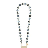 La Coque Francaise Cassy Flowers Long Phone Chain 120cm in Blue