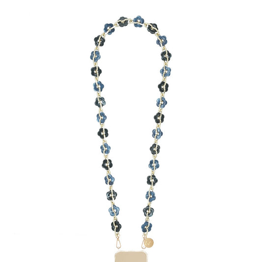La Coque Française Cassy Flowers Long Phone Chain 120cm / Blue
