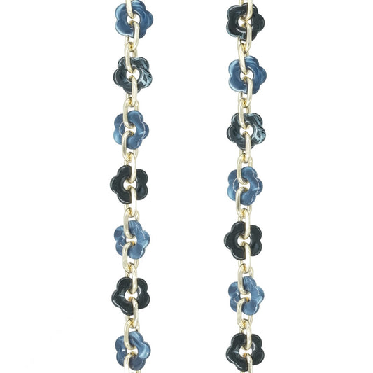 La Coque Française Cassy Flowers Long Phone Chain 120cm / Blue