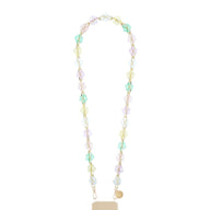La Coque Francaise Cassy Flowers Long Phone Chain 120cm in Pastel
