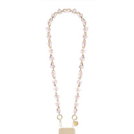 La Coque Francaise Cassy Flowers Long Phone Chain 120cm in Pink