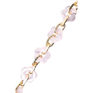 La Coque Francaise Cassy Flowers Long Phone Chain 120cm in Pink