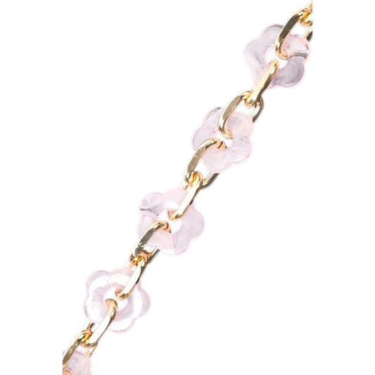 La Coque Francaise Cassy Flowers Long Phone Chain 120cm in Pink