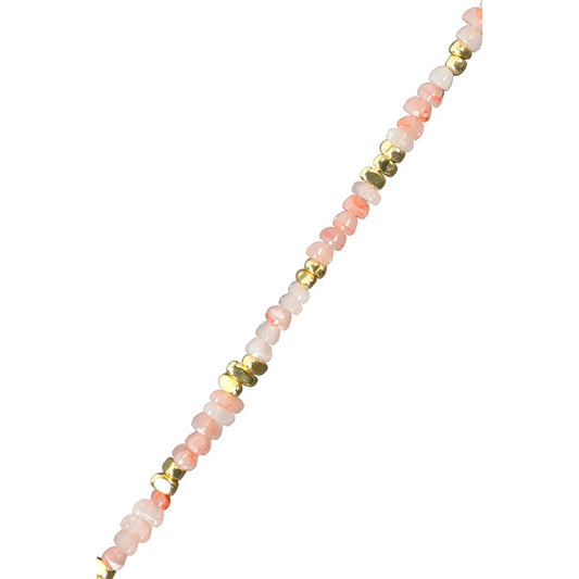 La Coque Francaise Liviya Pearls Long Phone Chain 120cm in Pink and White