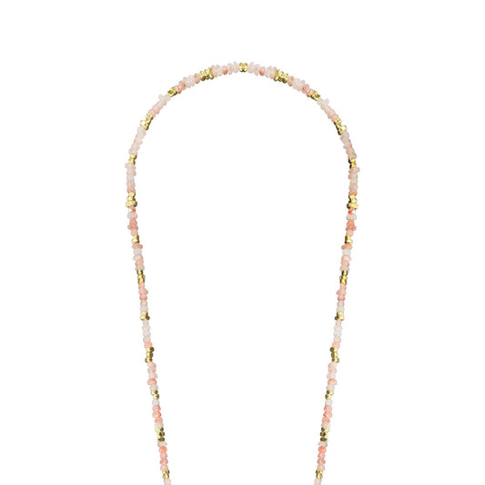 La Coque Française Liviya Pearls Long Phone Chain 120cm / Pink and White