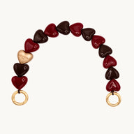 Louvini Paris Heart Bracelet Phone Chain in Burgundy Brown