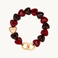 Louvini Paris Heart Bracelet Phone Chain in Burgundy Brown