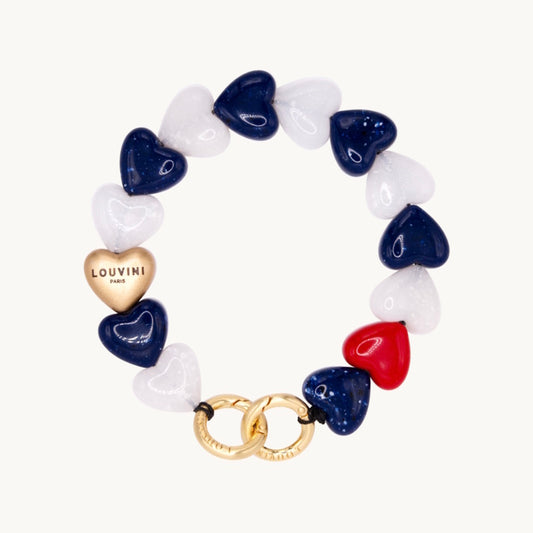 Louvini Paris Heart Bracelet Phone Chain / Navy White