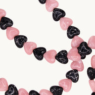 Louvini Paris Heart Phone Chain in Black and Pink