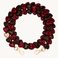 Louvini Paris Heart Phone Chain in Burgundy and Brown