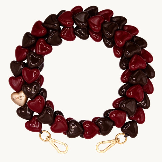 Louvini Paris Heart Phone Chain / Burgundy Brown
