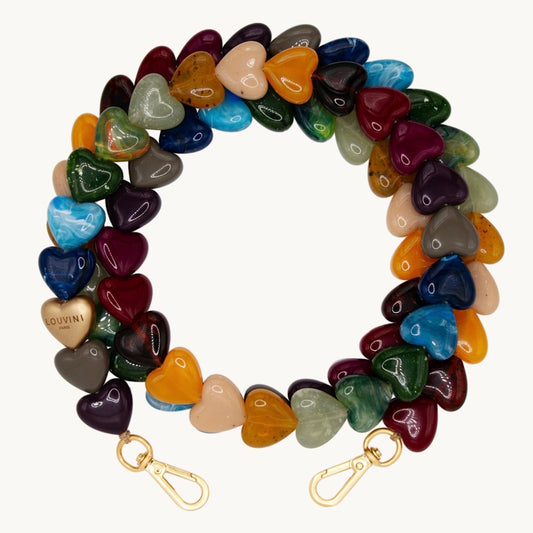 Louvini Paris Heart Phone Chain in Multicolours