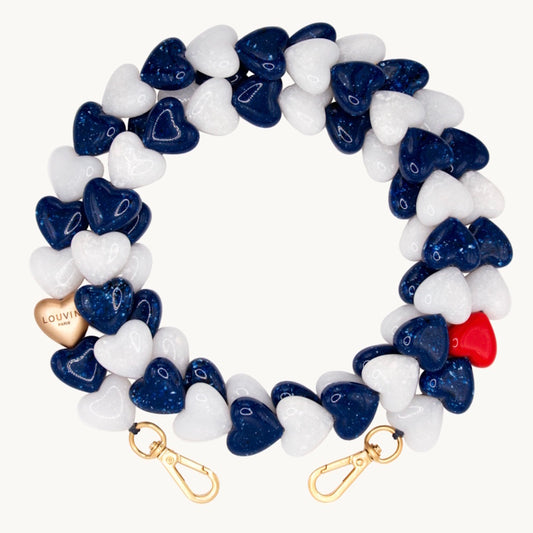Louvini Paris Heart Phone Chain / Navy White