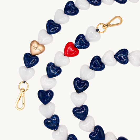 Louvini Paris Heart Phone Chain / Navy White