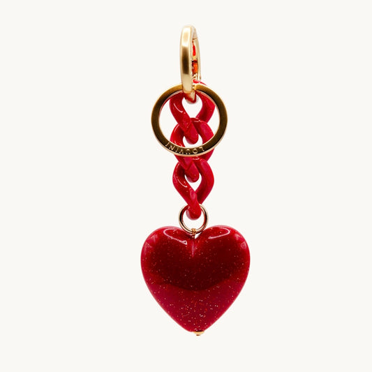 Louvini Red Big Heart Key Ring and Bag Charm