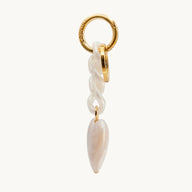 Louvini White Pearls Big Heart Key Ring and Bag Charm