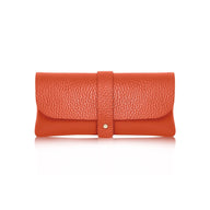 MONTTE DI JINNE Italian Genuine Leather Glasses Pouch in Burnt Orange