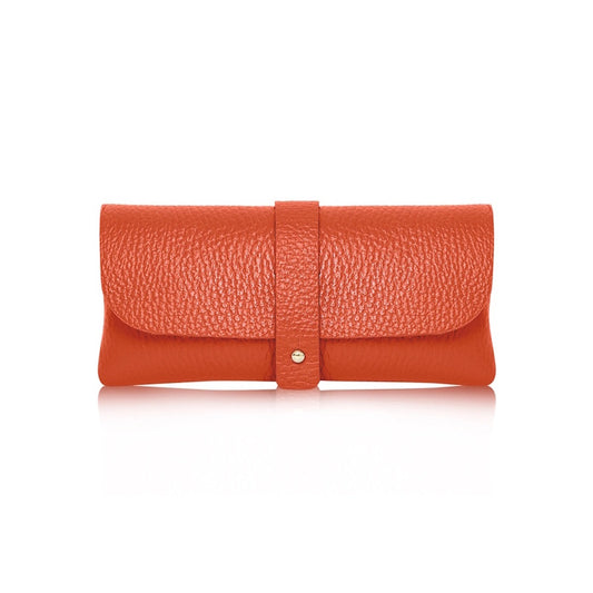 MONTTE DI JINNE Italian Genuine Leather Glasses Pouch in Burnt Orange